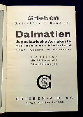 Grieben Reiseführer Bd 161 Dalmatien 1938 Guide Führer Reiseführer Ortskunde  mb