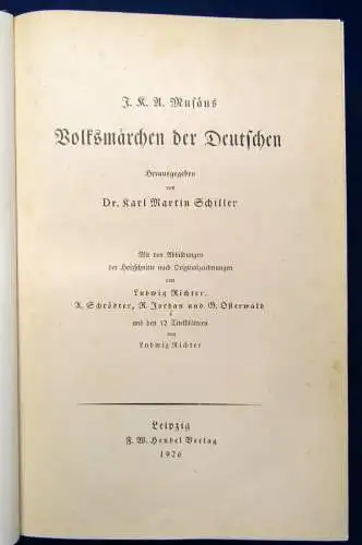 Schiller Volksmärchen der deutschen 1926 Abbildungen von Richter, Schrödter.. js
