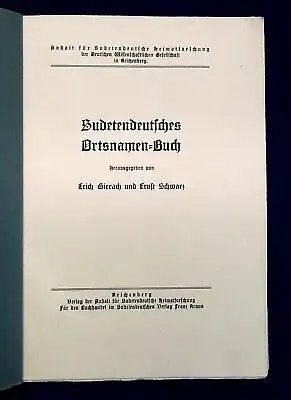 Schwarz, Gierach Studentendeutsches Ortsnamen- Buch um 1900 unaufgeschnitten js