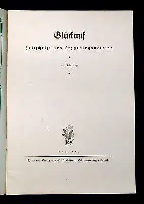  Erzgebirgsverein Glückauf Zeitschrift d Erzgebirgsvereins  57. Jahrg.1937 mb