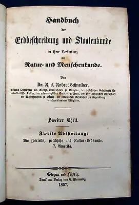 Schneider Handbuch der Erdbeschreibung und Staatenkunde 1857 5 Bde Natur mb