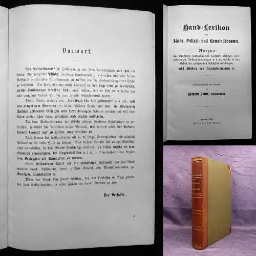 Thiele Handlexikon für sächs. Polizei- und Gemeindebeamte 1907 Selten mb