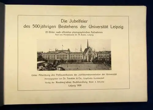 Die Jubelfeier des 500jährigen Bestehens der Universität Leipzig 1909 js