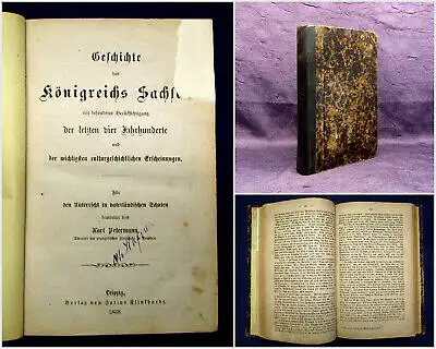 Petermann Geschichte des Königreichs Sachsen 1868 Geschichte Militär Sachsen mb