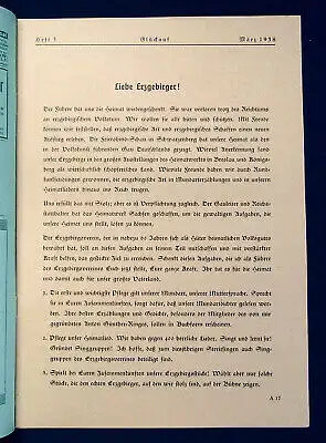 Erzgebirgsverein Glückauf Zeitschrift des Erzgebirgsvereins  58. Jahrg.1938 mb