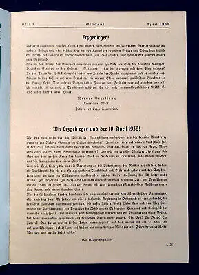 Erzgebirgsverein Glückauf Zeitschrift des Erzgebirgsvereins  58. Jahrg.1938 mb