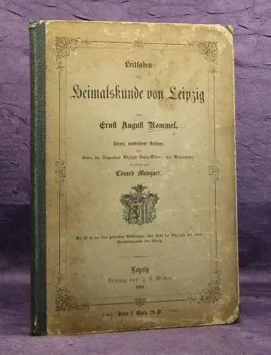 Rommel Leitfaden der Heimatskunde von Leipzig 1881 29 Abb. 1 Karte 1 Plan js