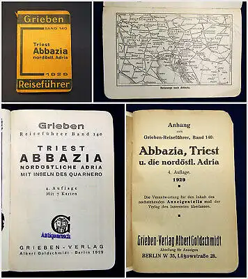 Grieben Reiseführer Bd 140 Triest Abbazia 1929 Guide Führer Reiseführer mb