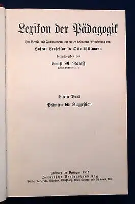 Roloff Lexikon der Pädagogik 5 Bde. komplett 1913 Halblederausgabe Wissen js