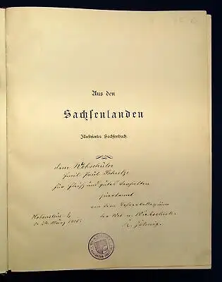 Esche Aus den Sachsenlanden Illustriertes Sachsenbuch 1905 Geschichte  js