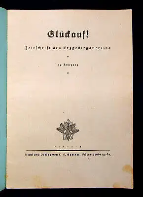 Erzgebirgsverein Glückauf Zeitschrift des Erzgebirgsvereins  55. Jahrg.1937 mb