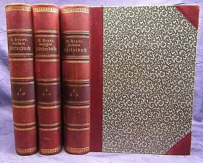 Heyne Deutsches Wörterbuch 3 Bde. komplett 1905 sehr dekorativer Einband js