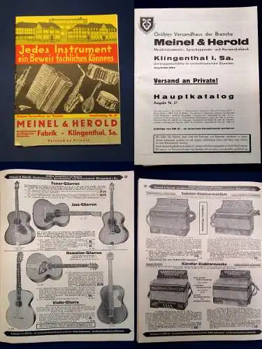 Hauptkatalog Meinel Herold Jedes Instrument ein Beweis fachlichen Könnens 1935 m