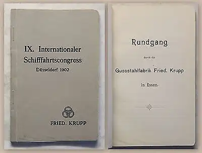 Fried. Krupp 9. Internationaler Schiffahrtskongress Düsseldorf 1902 Schiffbau xy
