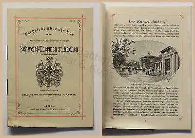 Original Prospekt Schwefel-Thermen zu Aachen um 1890 Kurort Nordrhein-Westfalen