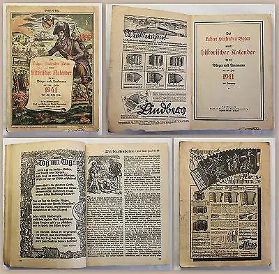 Des Lahrer hinkenden Boten Historischer Kalener 1941 Schwarzwald illustiert xz