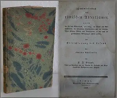 Brand Handbuch römischer Alterthümer 1828 Altertümer Antike Kultur Rom ara