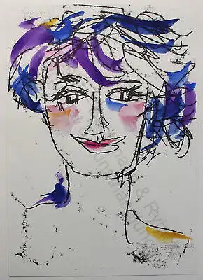 Sabine Gerstacker 12 farbige handkolorierte Drucke Kalender 1989 abstrakte Kunst