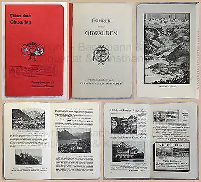 Alter Reiseprospekt Broschüre Führer durch Obwalden Schweiz Urkanton um 1910 xz
