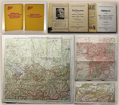 Storm Reisefüherer 2 Bände Südbayern 1927 Reisen München Allgäu Bodensee Karten 