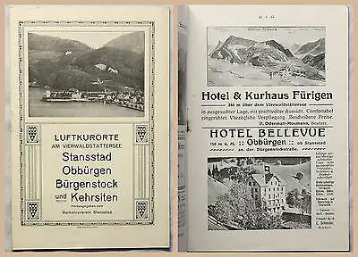 Luftkurorte am Vierwaldstättersee Alter Werbeprospekt Broschüre Reisen um 1915