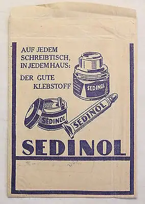 Alte Werbetüte Reklame Sedinol Klebstoff & Sedinia Füllfeder-Tinte um 1910 xz