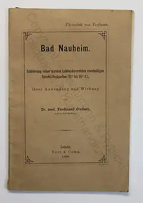 Credner Bad Nauheim Sprudel-Soolquellen Anwendung & Wirkung 1888 Hessen Kurstadt
