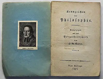 Sailer Kennzeichen der Philosophie 1787 Geisteswissenschaften Aufklärung xz