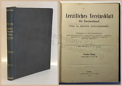 Heinze Ärztliches Vereinsblatt für Deutschland 9.-11. Band 1882-1884 Zeitschrift