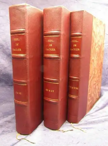 Lefranc Bibliotheque De feu M. Hector De Backer 1926-1928 7 Bände in 3 HLdr. js