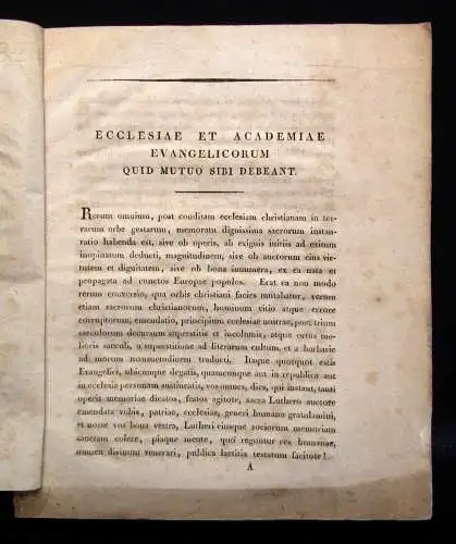 Rector Univrsitatis Lipsiensis Ad Audiendam Orationem Quae inter Sacra.. 1817 js