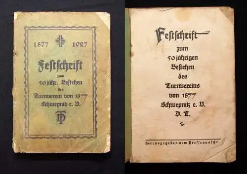 Festschrift zum 50 jähr. Bestehen des Turnverein Schwepnitz e. V. 1877-1927 js