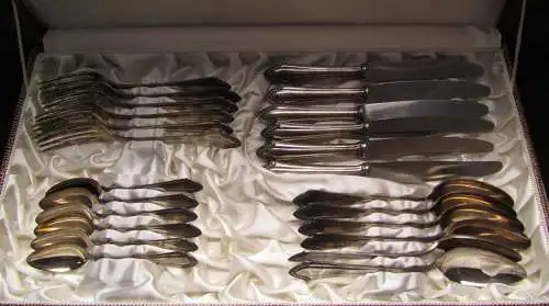 12 Personen-Essbesteck Jugendstil "Rosenmuster" "Röschen" Richard Köberlin 40 js
