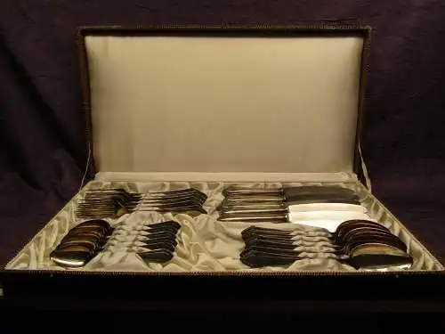 12 Personen-Essbesteck Jugendstil "Rosenmuster" "Röschen" Richard Köberlin 40 js