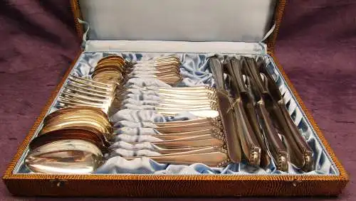 12 Personen-Essbesteck Jugendstil "Rosenmuster" "Röschen" Richard Köberlin 40 js