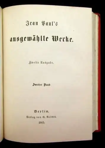Jean Paul´s ausgewählte Werke 16 Bde. in 8 komplett 1865 Gesamtausgabe Literatur