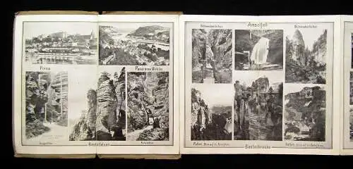 Leporello Album der Sächs.-Böhm. Schweiz mit 36 Ansichten um 1920 Landskunde mb