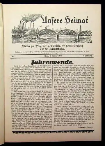 Unsere Heimat Riesa Blätter zur Pflege der Heimatliebe 1928-1932 1-5 komplett js