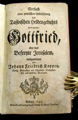 Koppen 1744 Versuch einer poetischen Uebersetzung des Tassoischen Heldenged. am