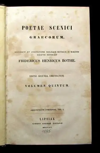 Bothe Poetae Scenici Graecorum 1845 2 Bde.( von 5) Belletristik Lyrik js