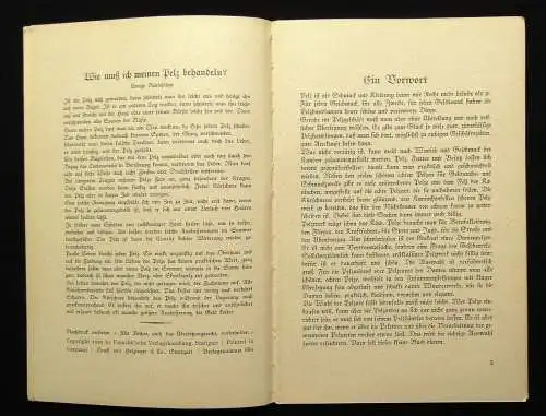 Klumpp Pelzbüchlein Pelze und Pelztiere Für den Pelzhandel wichtigen Tiere 1930
