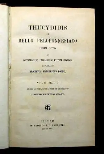 Stahl Thucydidis De Bello Peloponnesiaco Libri Octo Vol.II.Sect.1+2 1875 js