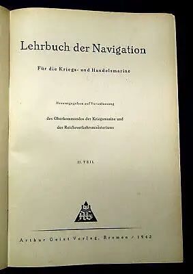 Lehrbuch der Navigation um 1900 Technik altes Handwerk Marine Krieg Handel mb