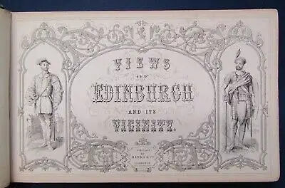 Edinburgh Views Of Edinburgh and Vicinity ca. 1850 Goldprägung Goldschnitt js