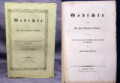 Trinius Gedichte Biographie de Verfassers 1848 Belletristik Gedichte js