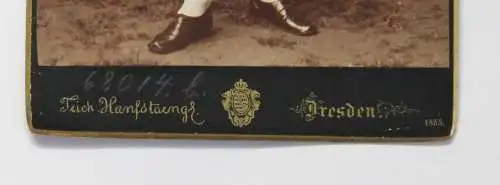 2 Fotografien Hanfstaengl Dresden 1885 Porträt Ernst v. Seydewitz & Ehefrau Ella