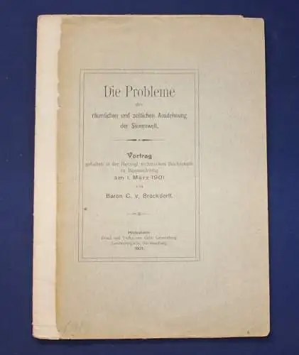 Die Probleme der räumlichen und zeitlichen Ausdehnung der Sinnenwelt 1901 js