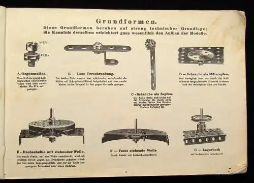 Geb. Märklin Metallbaukasten Anleitungsbuch Nr. 71 mit Vorlagen und Modellen js