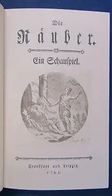 Schiller Die Räuber Faksimile der EA von 1781 Insel Verlag 1967 Or. Leder js