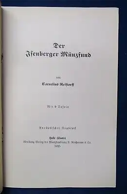 Reistorff Der Isenberger Münzfund 1925 9 Tafeln Wissen Zeitgeschichte Münzen js